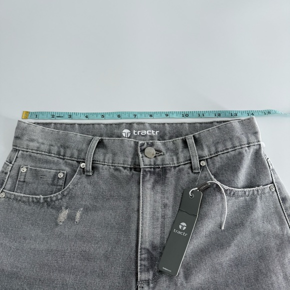 Tractr Gray Straight Jeans with Natural Distressing - Picture 8 of 11